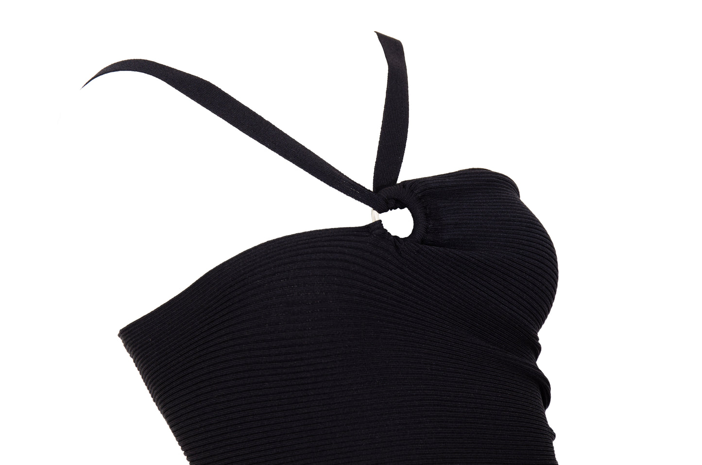 Vintage Italian brand asymmetrical cut top with o-ring and cut-out details - Made in Italy
