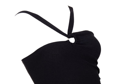 Vintage Italian brand asymmetrical cut top with o-ring and cut-out details - Made in Italy