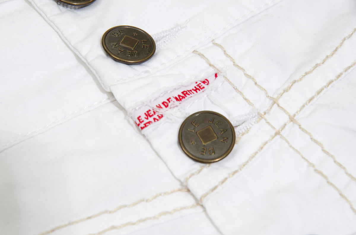 2000s Marithé + François Girbaud white technical utility mini skirt