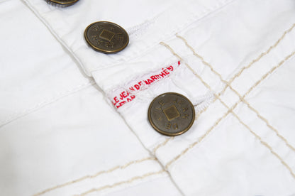 2000s Marithé + François Girbaud white technical utility mini skirt