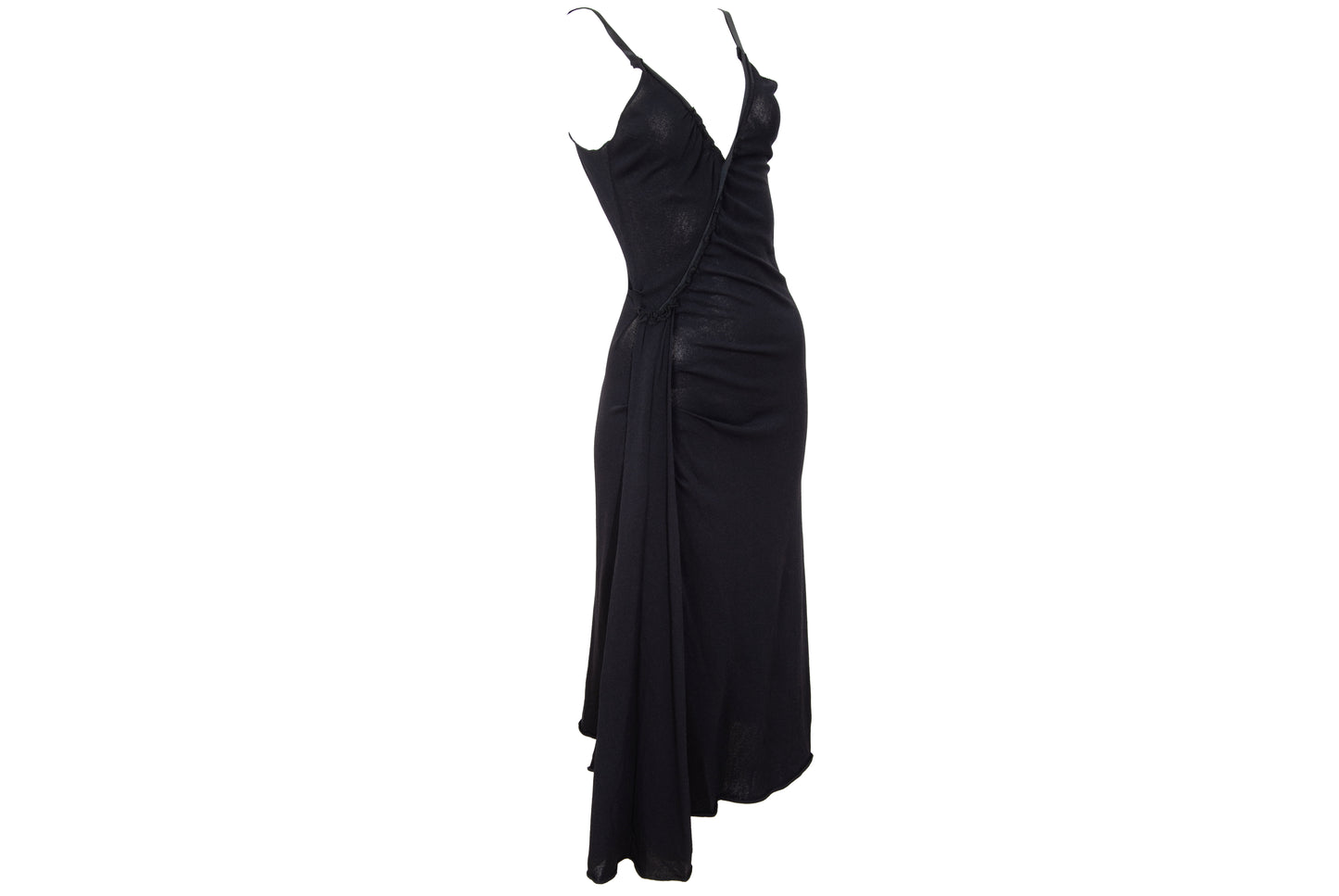 Vintage Italian brand draped asymmetrical spaghetti straps dress - Made in Italy