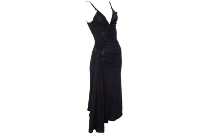 Vintage Italian brand draped asymmetrical spaghetti straps dress - Made in Italy