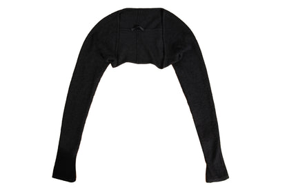 Vintage black cashmere cropped extra long sleeves bolero - Made in Italy