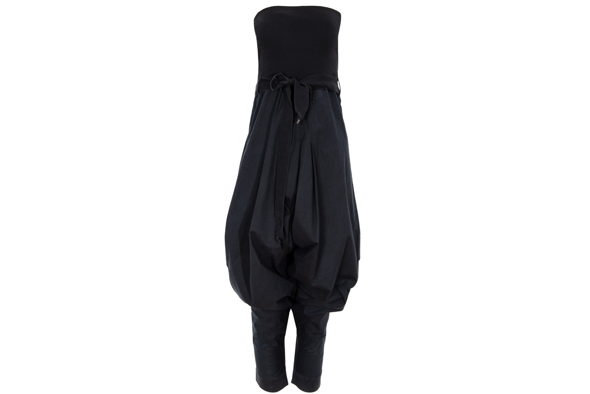 2000s Cop Copine convertible black low crotch pants or strapless jumpsuit