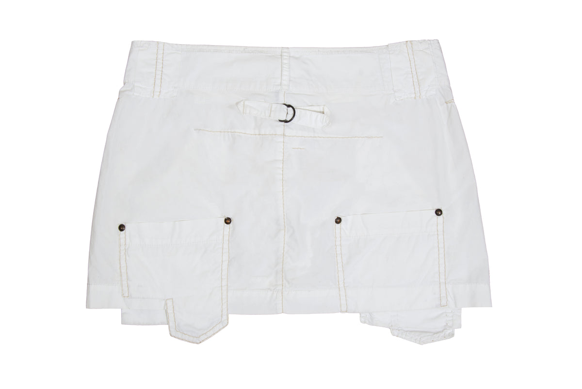 2000s Marithé + François Girbaud white technical utility mini skirt