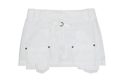 2000s Marithé + François Girbaud white technical utility mini skirt