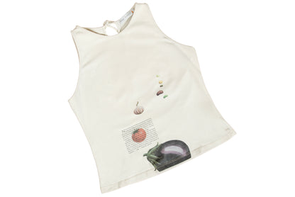 Vintage Cop Copine botanical vegetable print sleeveless tank top - Y2K early 2000s