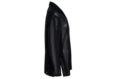 90s French brand permanent pleats sheer panels avant garde button-up shirt - Made in France