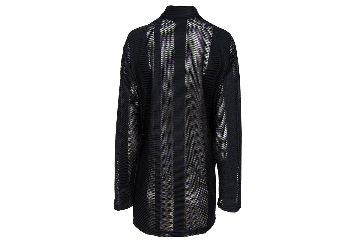 90s French brand permanent pleats sheer panels avant garde button-up shirt - Made in France