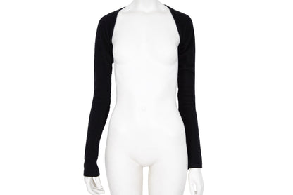 Vintage black cashmere cropped extra long sleeves bolero - Made in Italy