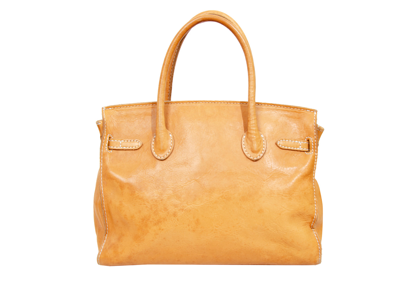Vintage Japanese brand cognac leather bag - Made in Japan