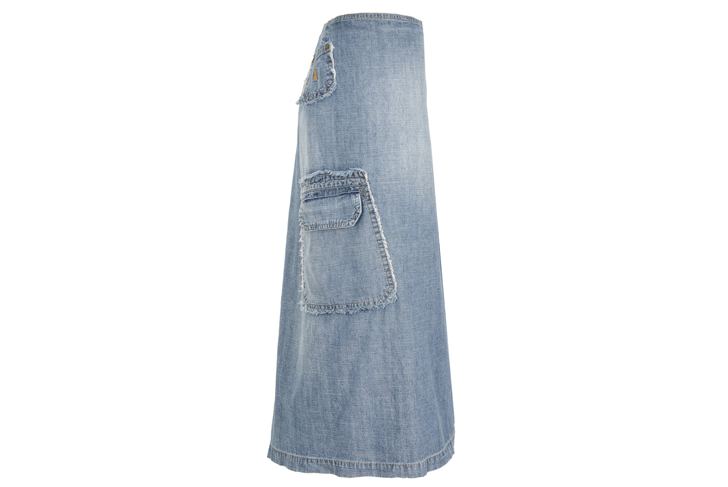 2000s Cop Copine light wash denim wrap skirt / Made in France