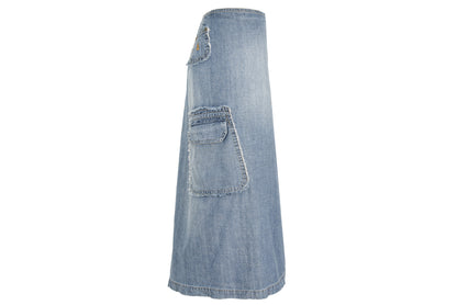 2000s Cop Copine light wash denim wrap skirt / Made in France