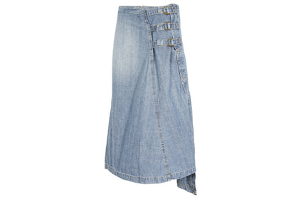2000s Cop Copine light wash denim wrap skirt / Made in France