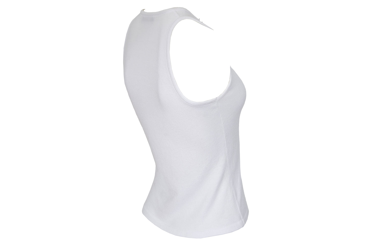 2000s Amaya Arzuaga white knit top with frayed mesh and ribbon corset front