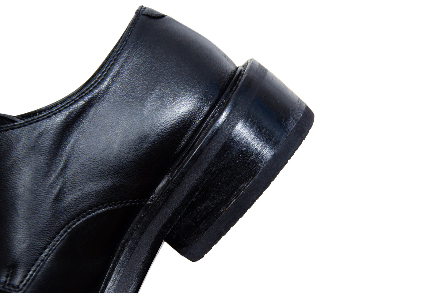 Vintage Collection Privée..? black leather lace-up derby shoes - Made in Italy - EU 39