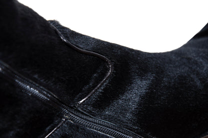 Vintage Italian black pony hair western boots - Genuine leather – Made in Italy