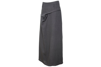 Vintage Japanese designer architectural fold draped wool column skirt / Made in Japan