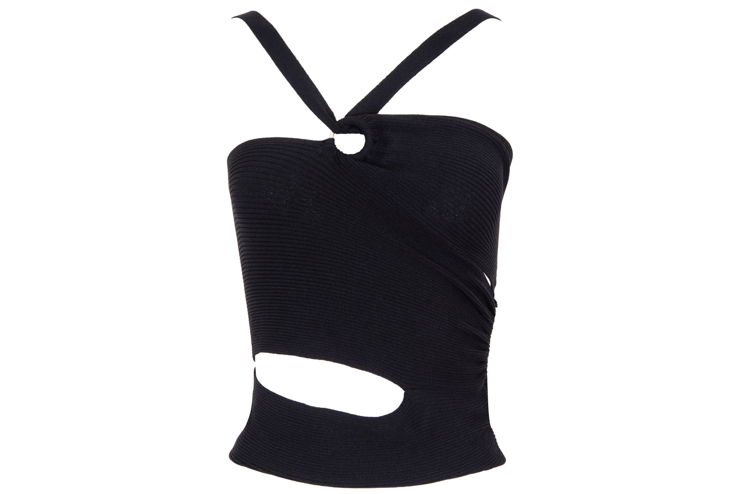 Vintage Italian brand asymmetrical cut top with o-ring and cut-out details - Made in Italy