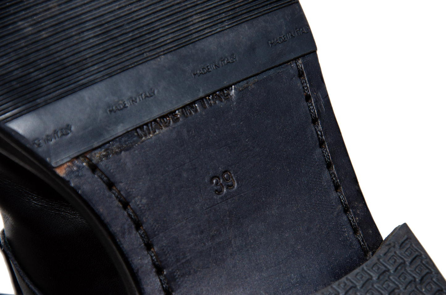 Vintage Collection Privée..? black leather lace-up derby shoes - Made in Italy - EU 39