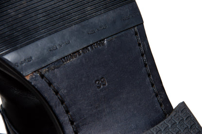 Vintage Collection Privée..? black leather lace-up derby shoes - Made in Italy - EU 39